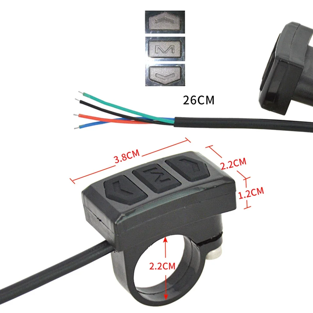 Electric Bicycle Switch ON OFF Control Button Handlebar Mount Split Meter Switches Button For LCD Meter E-bike Accessories Parts