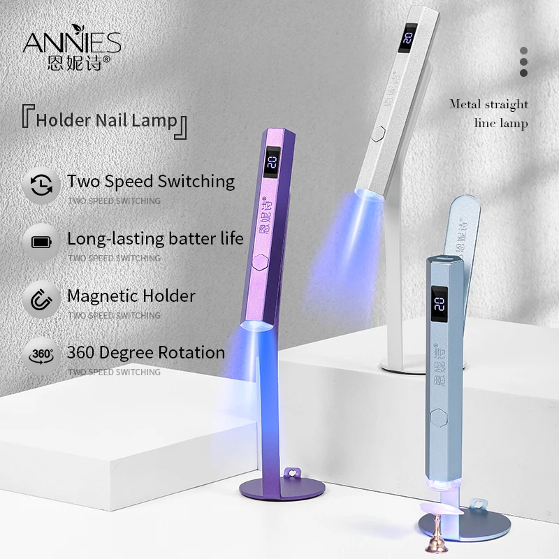 Manicure New Metal Pen Uv Light Lamp With Display Portable Power Phototherapy Uv Led Lamps Mini Handheld Lamp Nail Tools