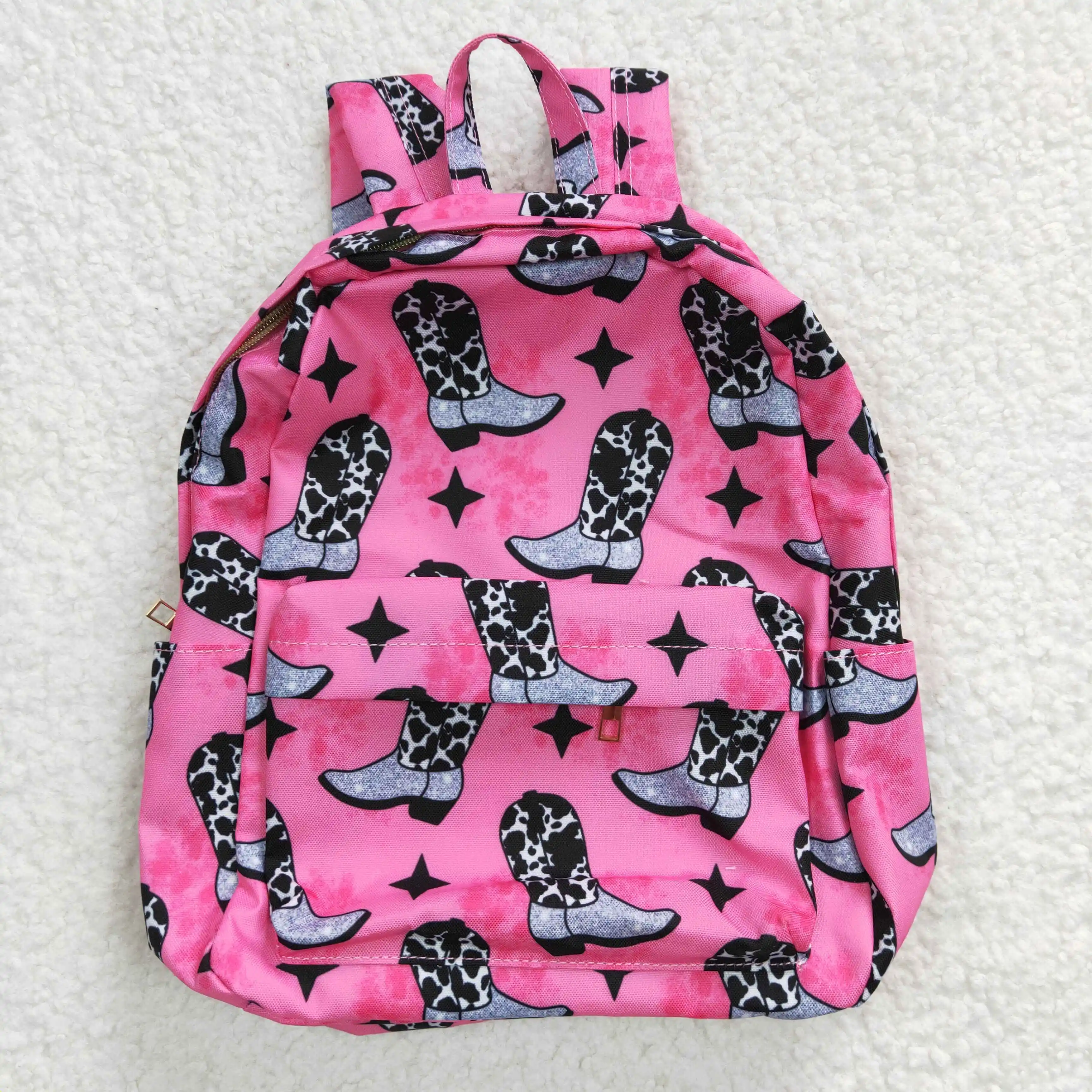 Girls cute clothing RTS boots girls fashion backpack kids western pattern bags children backpacks