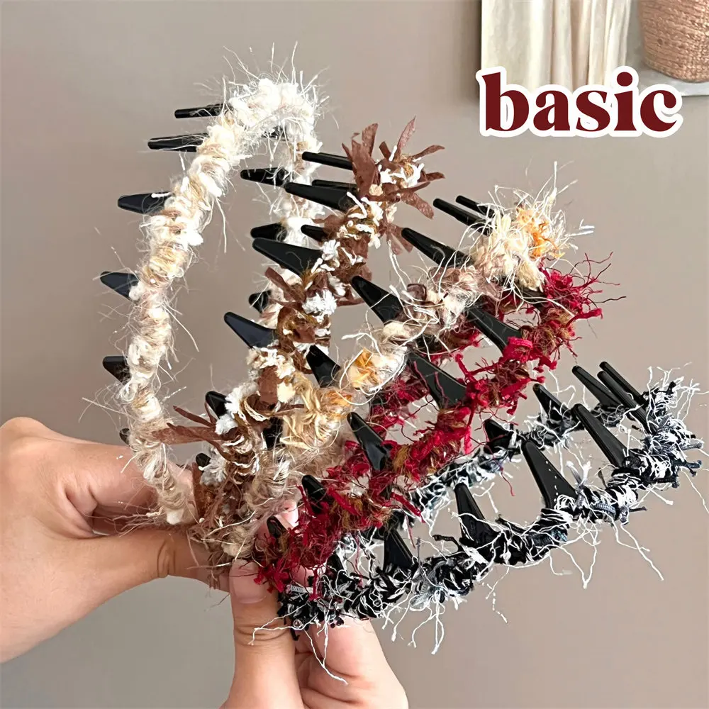 New Wave Teeth Small Fragrant Wind High Headtop Hair Hoop Korean High Grade Fluffy Versatile Hair Accessories