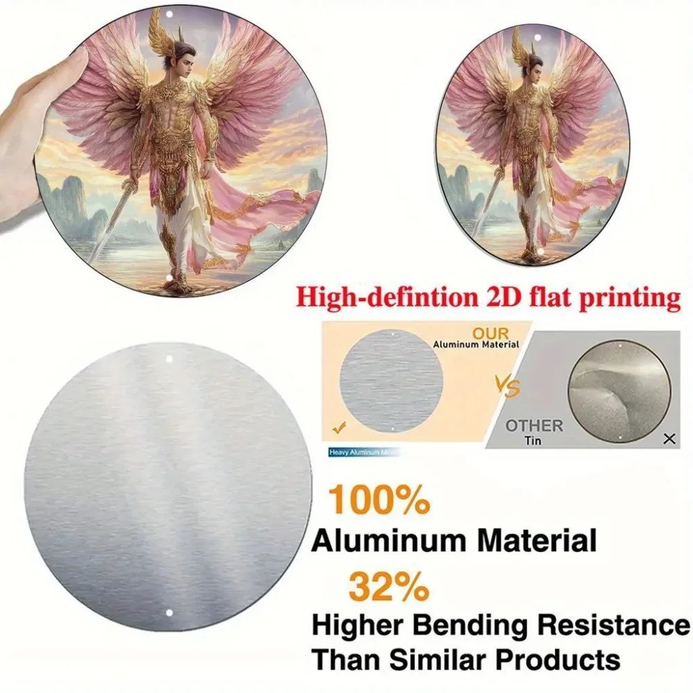 لافتة ألومنيوم بأجنحة كبيرة مقاس 8 × 8 بوصة من الملاك التايلاندي - فن ديكور ثنائي الأبعاد لغرفة المعيشة في المكتب المنزلي، هدية عيد الأب/الأم