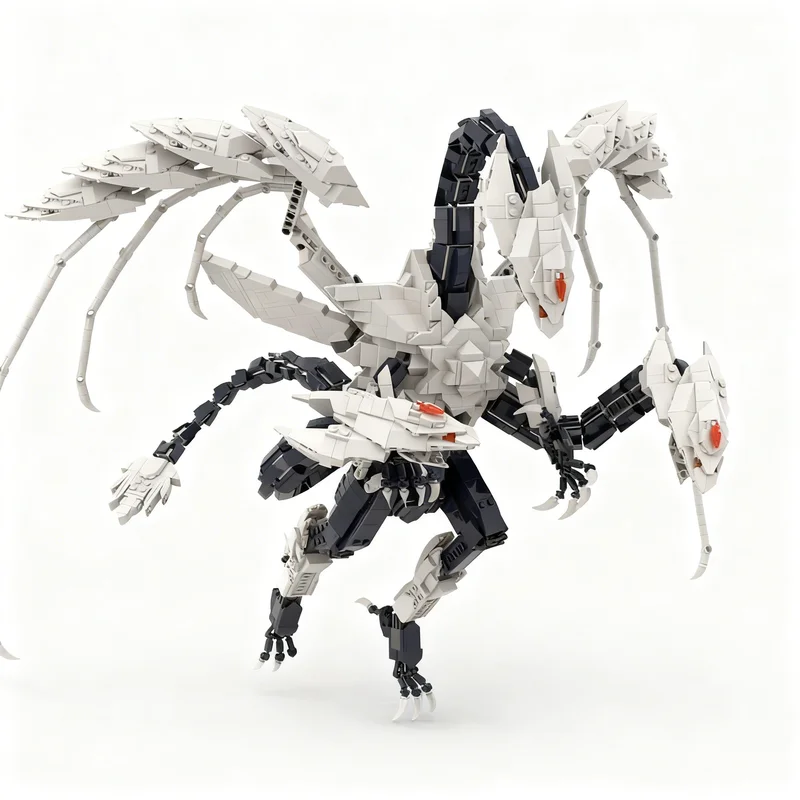 2625pcs MOC Trishula Dragon Ice Barrier Bricklink Designer Program Fantasy Medieval Adventure Model Building Blocks Kit Toy Gift