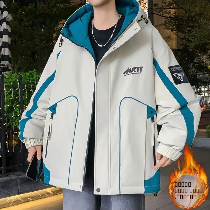 

Мужская утепленная повседневная куртка из искусственной кожи для осени и зимы, модная теплая одежда, стильный дизайн, материал PU