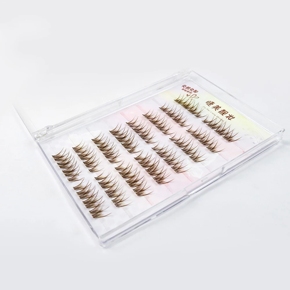Selbstklebende Cluster-Wimpern mit Fox-Eye-Effekt, zum Aufdrücken, kein Kleber erforderlich, kleberfrei, künstliche Wimpern, natürliches Aussehen, weich, flauschig
