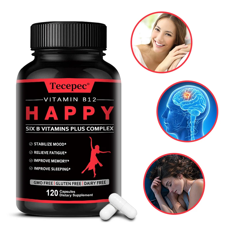 B vitamin supplements, containing a high dose of vitamin B12, to support mood, energy, memory, and sleep.