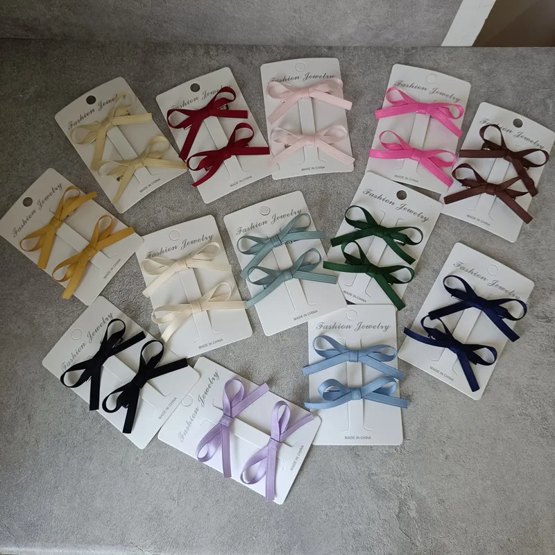 2Pcs/Lot Sweet Bowknot Hair Clips Ballet Ribbon Bow Hairpin Bang Clip Girls Mini Grab Clips Woman Headwear Hair Accessories