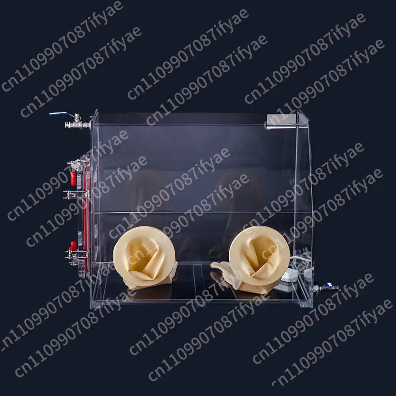 GS-002-A Comfortable desktop acrylic glove vacuum box for chemical equipment, including two work gloves