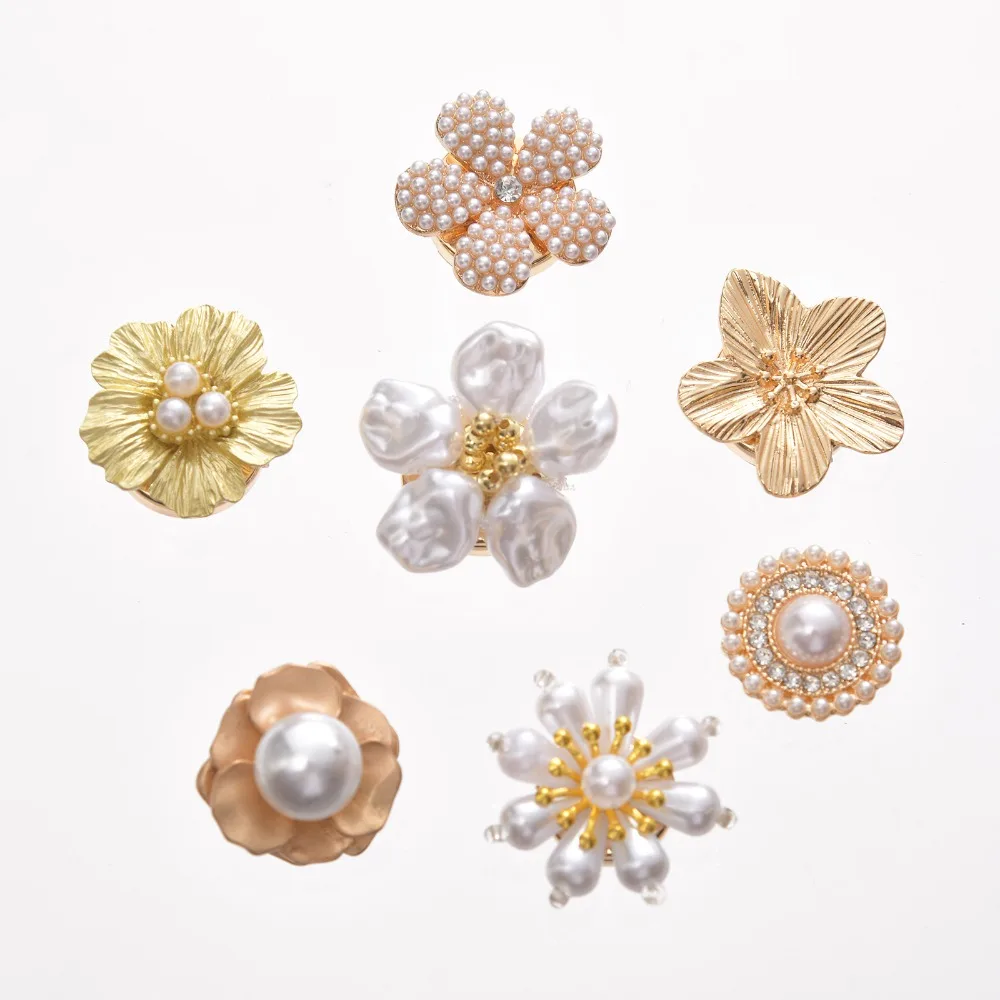 Florale Serie, Knopfbedeckung, Manschettenknopf, goldene Basis, Blumen-Knopfbedeckung, Manschettenknopf für Damen, Blusen, Smoking, Hemdkleid, formelle Hochzeit