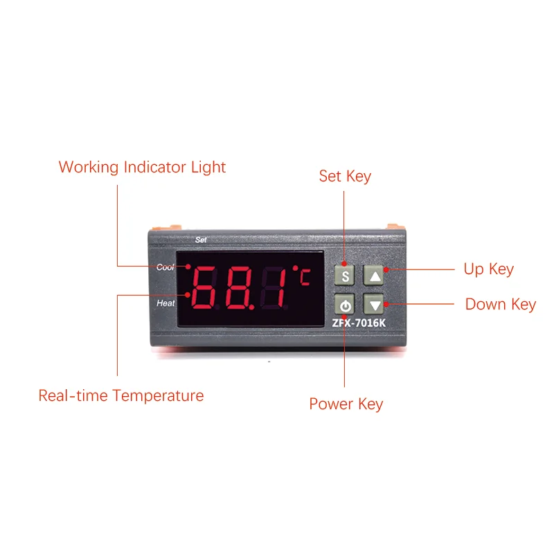 Picture 4: ZFX-7016K Digital Thermostat Controller K Type Sensor -50-999℃ 10A 30A AC90-250V
