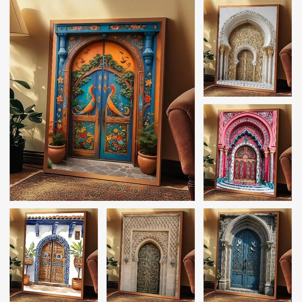 المغرب باب العربية ذاتية اللصق ملصق فني ذاتية اللصق الفن ملصق مضاد للمياه مقهى النوم غرفة جدار ديكور #4