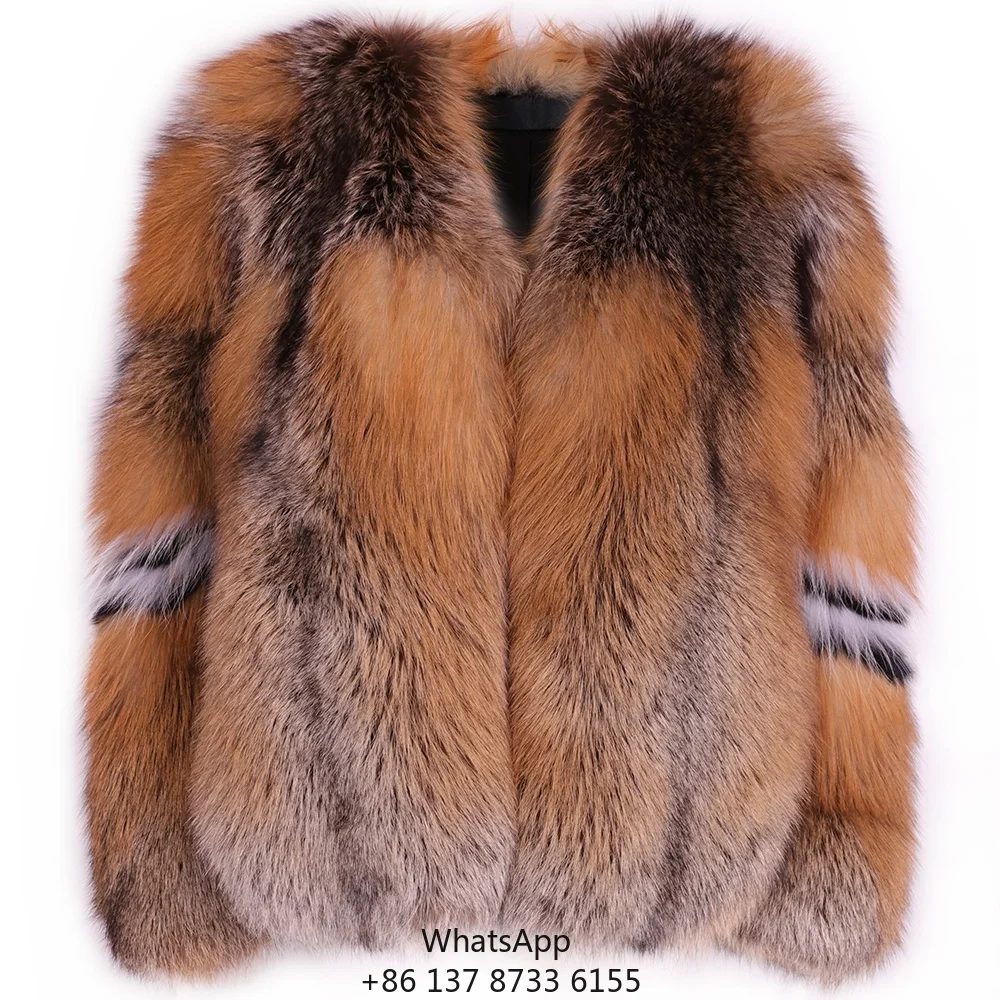 

2023 Winter Luxury Fox Fur Coat Female High Quality Full Pelt Natural Fox Fur Jacket Women