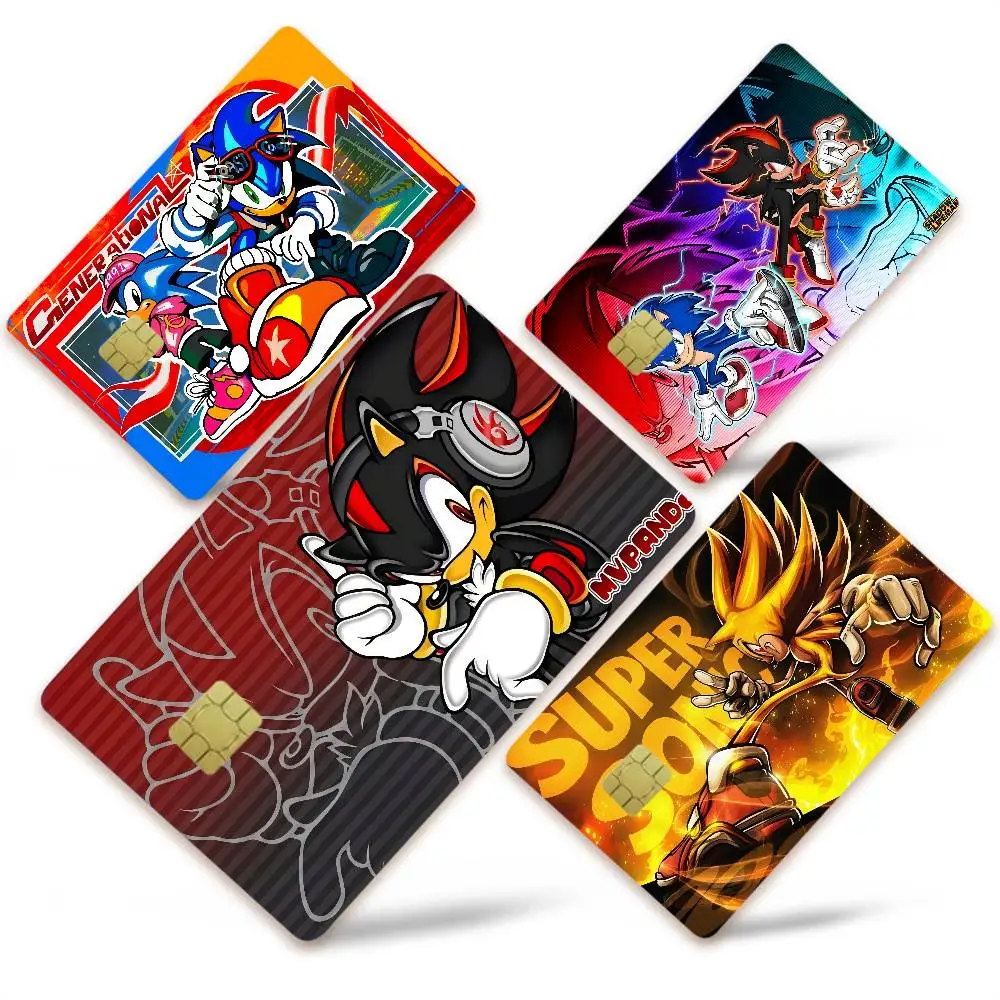 ملصقات جلدية لبطاقة الائتمان S-sonic الزرقاء بدون بقايا لاصقة مقاومة للماء لبطاقة الائتمان VISA لبطاقة الوصول إلى مترو الأنفاق #1