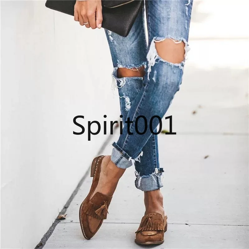 

Женские туфли-мюли на плоской подошве для косплея, повседневные, на низком каблуке, в стиле Харадзюку, с кисточками, из натуральной кожи, удобные