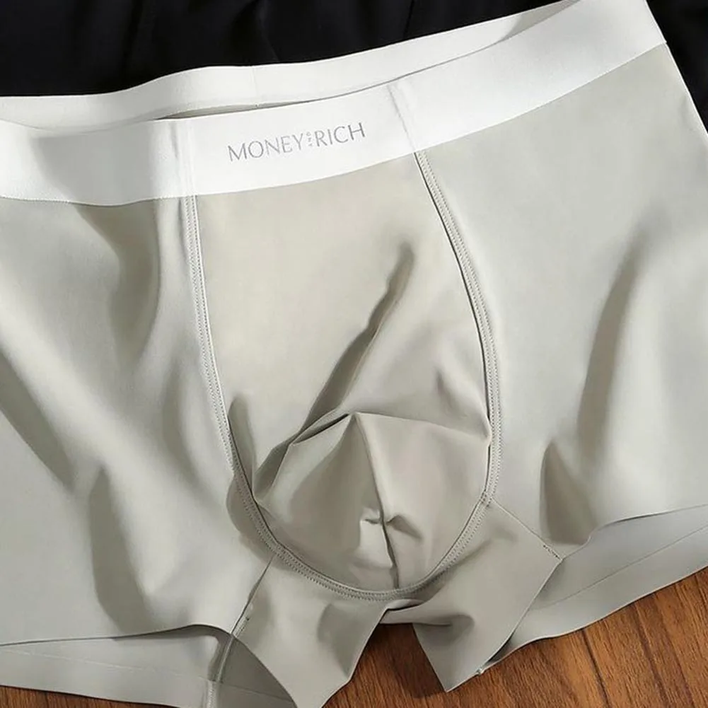 Men Ice Silk Seamless Breathable Underwear Underpants Panties Boxershorts Trunks