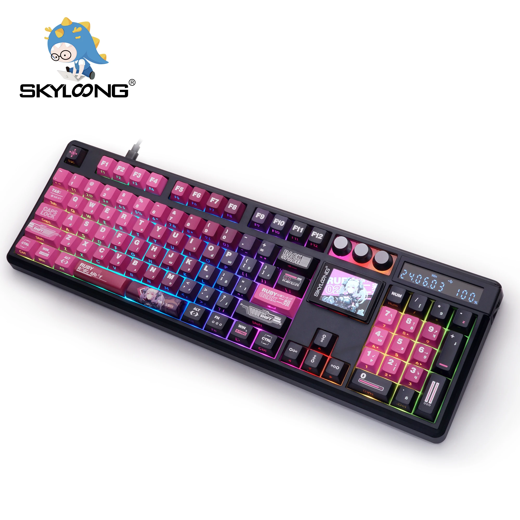 SKYLOONG GK104 Pro Mechanical Keyboard Wireless Gaming Keyboard Full-Size RGB PBT Keycap Hot-swap Silent Switch PC Accessories