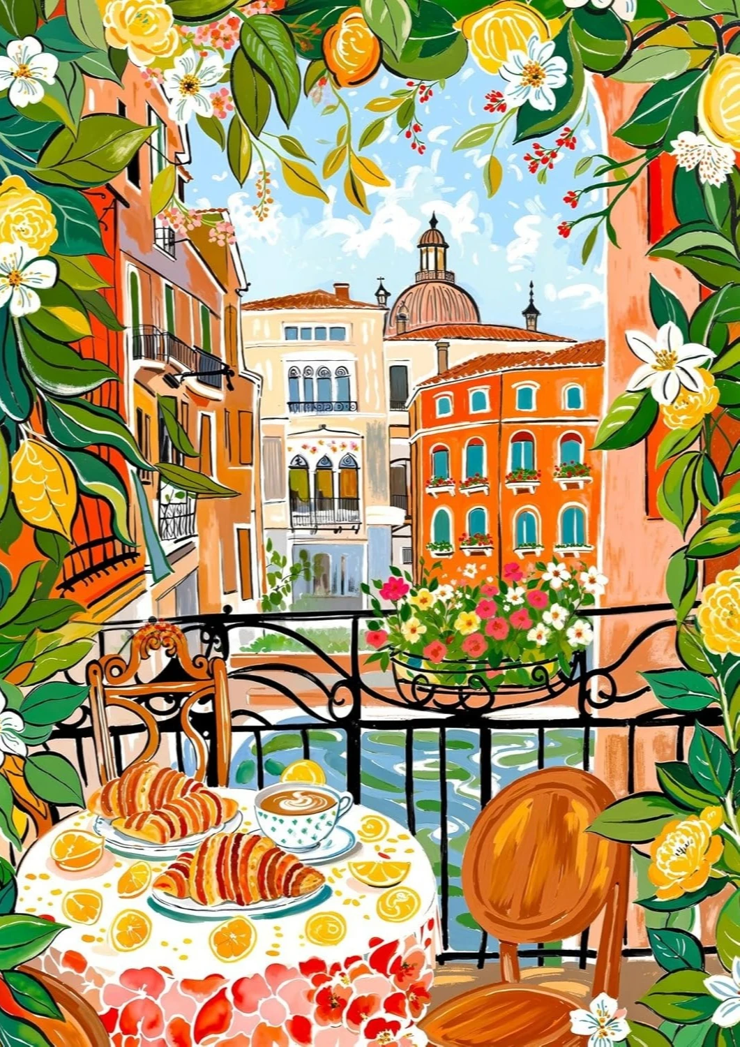 

1000/500/300/120 Pieces Venetian A Table with View Jigsaw Puzzles for Adults Home Decor Games Landscape Puzzles Educational Toys