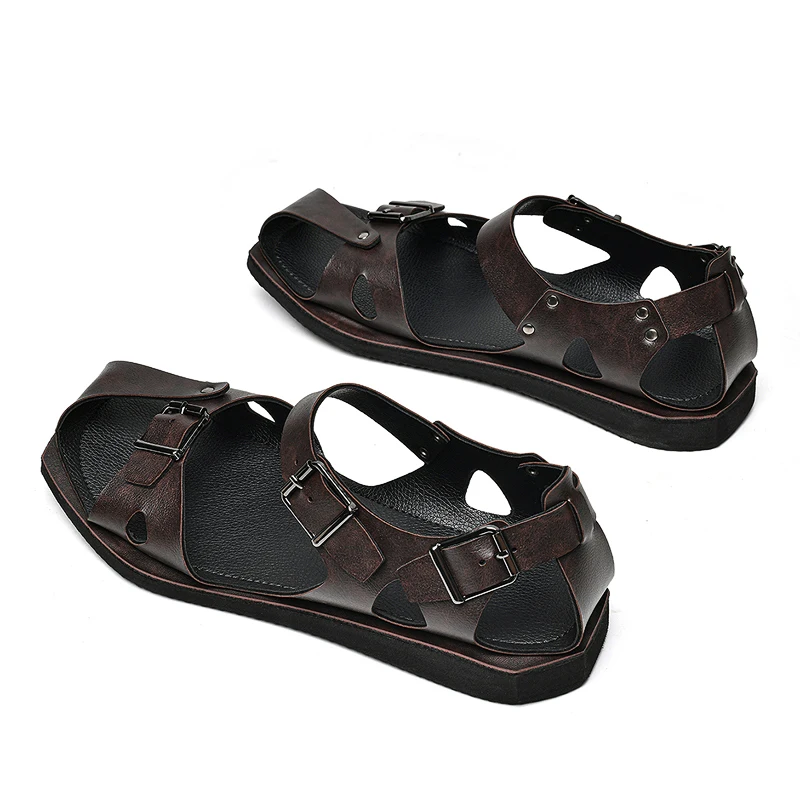 Summer Classic Retro Men'S Sandals Lightweight Breathable Water Wading Beach Shoes New Fashionable Handmade Design Sandals