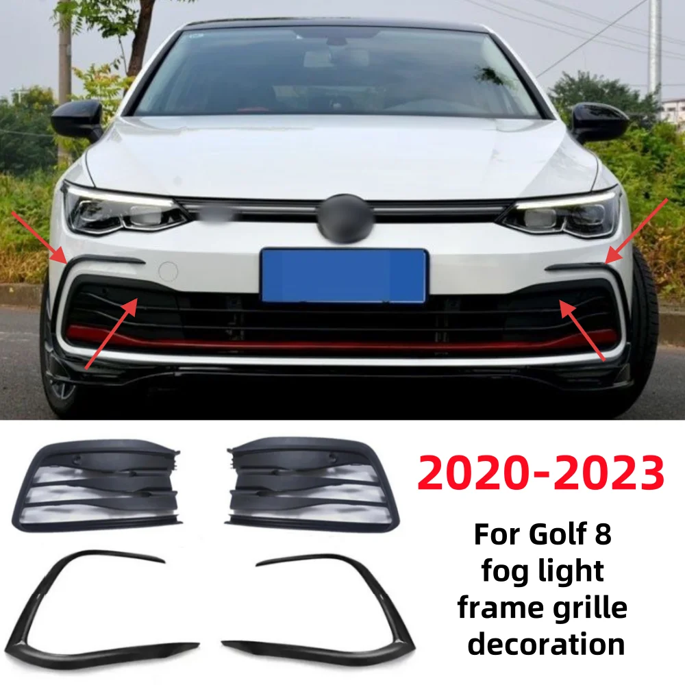 

For Volkswagen Golf 8 2020-2023 Automotive Front Bumper Fog Light Grille Decoration