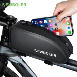 NEWBOLER Bicycle Bag Waterproof Cycling Top Front Tube Frame Bag Large Capacity MTB Road Bicycle Pannier Black Bike Accessories