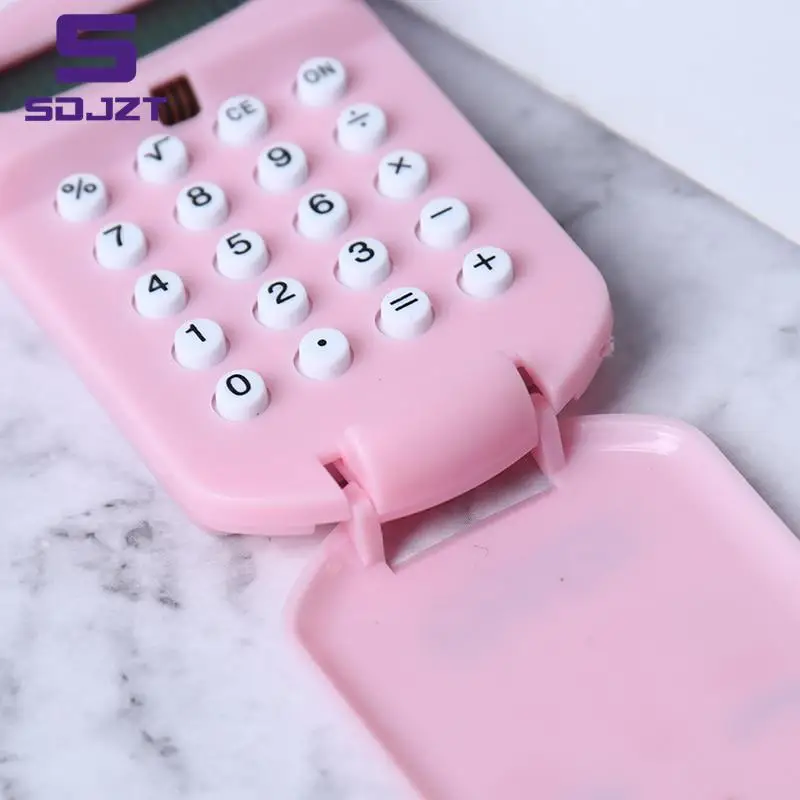 Portable Digit Calculator Kawaii Mini Calculator Pocket Display Cartoon Cute Creative Keychain Calculator Office Supplies