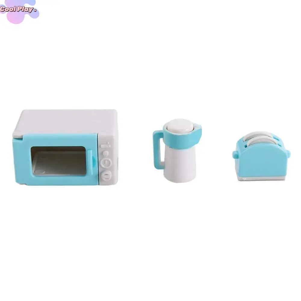 Model Meubilair Kookgerei Accessoires Poppenhuismeubilair Broodbakmachine Ketelset Mini Magnetron Gesimuleerd meubilair