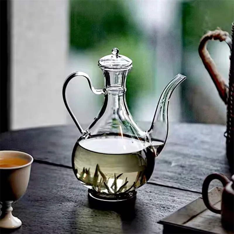  500ml Exquisite Imitation Song Glass Teapot Heat Resistance Brewing Green Tea Oolong Glass Tea Pot Flower Tea Maker Teaset