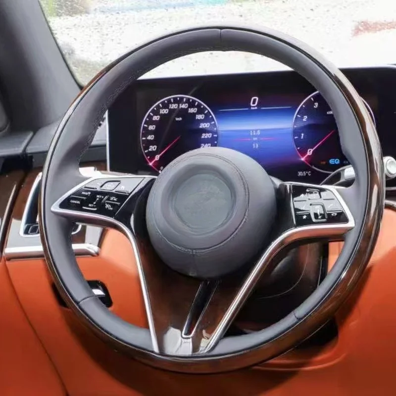 For Mercedes Benz S Class S400L S350L Maybach Old To New Special Wood Grain Steering Wheel Assembly With Horn Shell