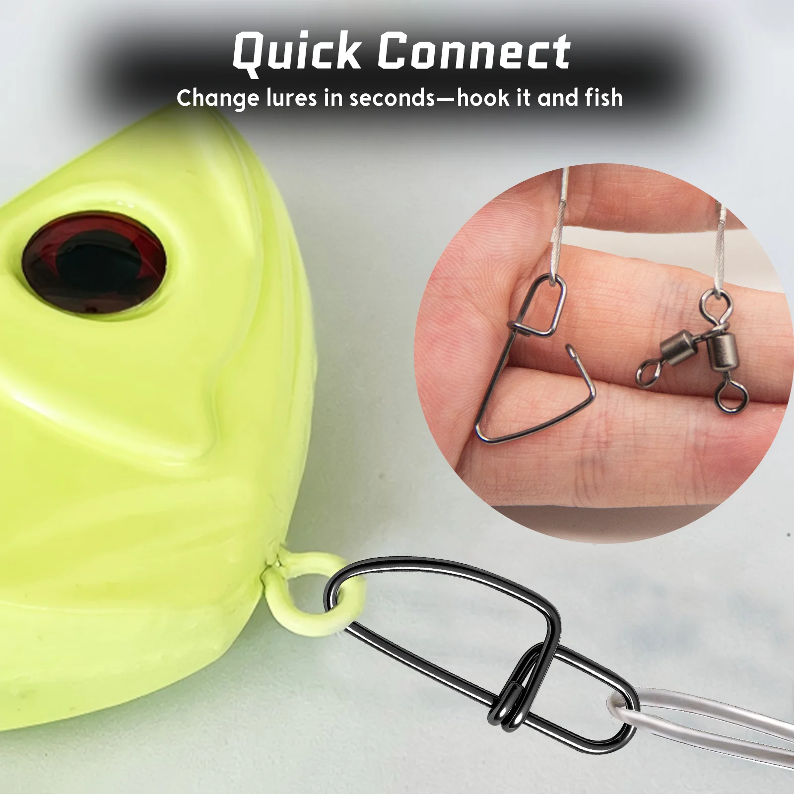 FishTrip 10 Stück 30-80lb Köder-Vorfachschnur mit Drehwirbel-Verbinder, Drei-Wege-Wirbel, Edelstahl-Kreuzdraht-Angelzubehör – Detail 5