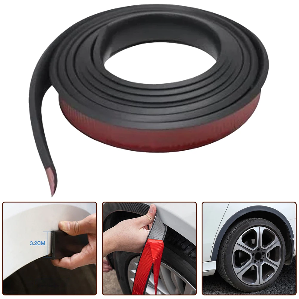 Car Leaf Board Wheel Eyebrow Protect Trim Anti Wear And Scratch Blocking Waterproof Vinyl Rubber Seal Strip Exterior Accessories