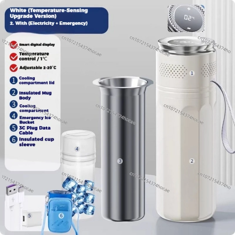 Insulin Coolers Travel Case Insulin Pen Coolers Digital Temperature Display Fridge USB Rechargeable with Emergency ice bucket