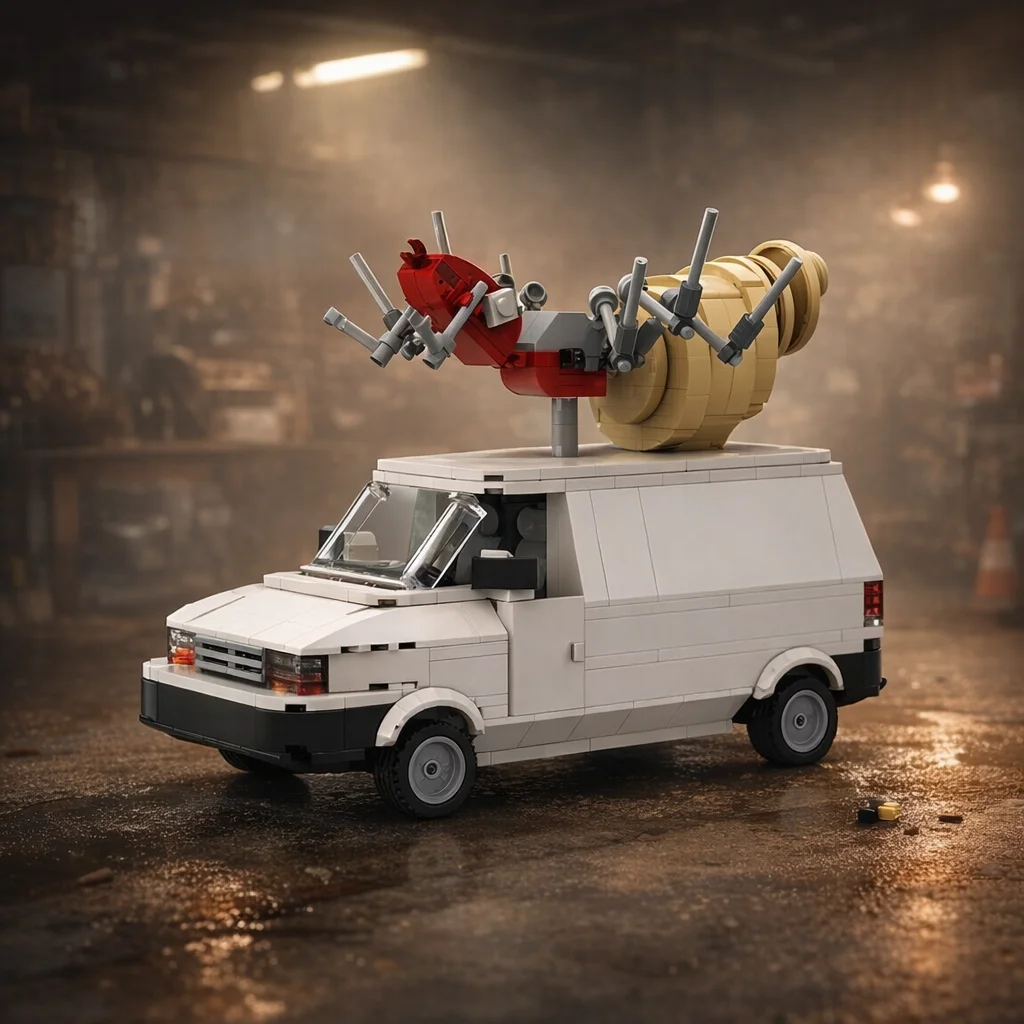 

MOC Classic Family Van Building Block Model Retro Household Vehicle Micro Brick Assembly Display Collection Gift Decor