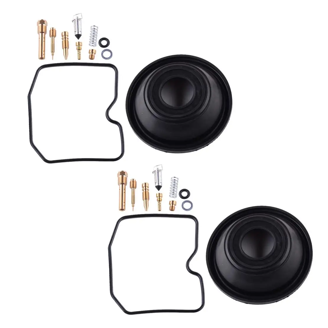 

2 комплекта ремонтных комплектов для ремонта диафрагмы карбюратора мотоцикла, подходят для Kawasaki Ninja 500R EX500 1999-2009 1998 1997 1996 1995 1994