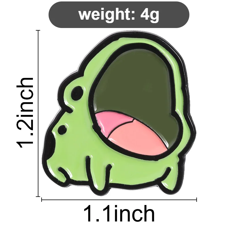 Funny Cartoon Enamel Pins Cute Froggy Mouth Metal Brooches Fashion Lapel Badge Backpack Clothes Jewelry Gift for Friends