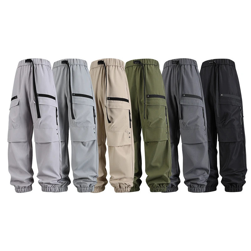 الخريف بلون السراويل العمل الأساسية الرجال فضفاضة المشي لمسافات طويلة وتسلق الجبال متعددة جيب ملابس رياضية المظلة السراويل #6