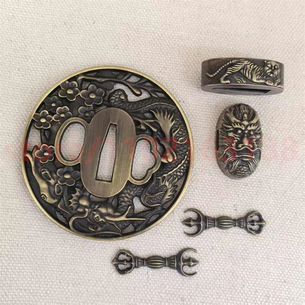 Exquisite  Alloy Tsuba Handguard Guard Fuchi Kashira Menuki For Real Japanese Japan Samurai Katana Sword Fittings Accessory Part