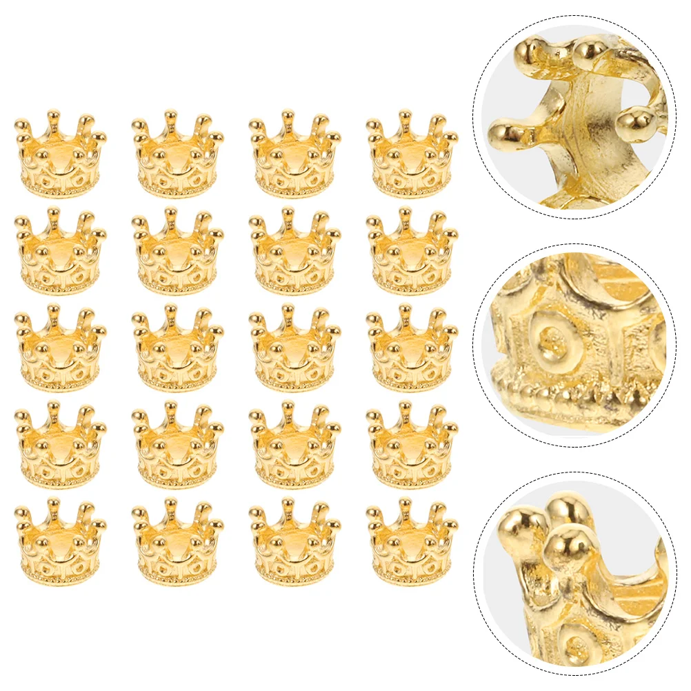 

60 Pcs Jewelry Supplies Mini Golden Crown DIY Accessories Decor Retro Necklace Earrings