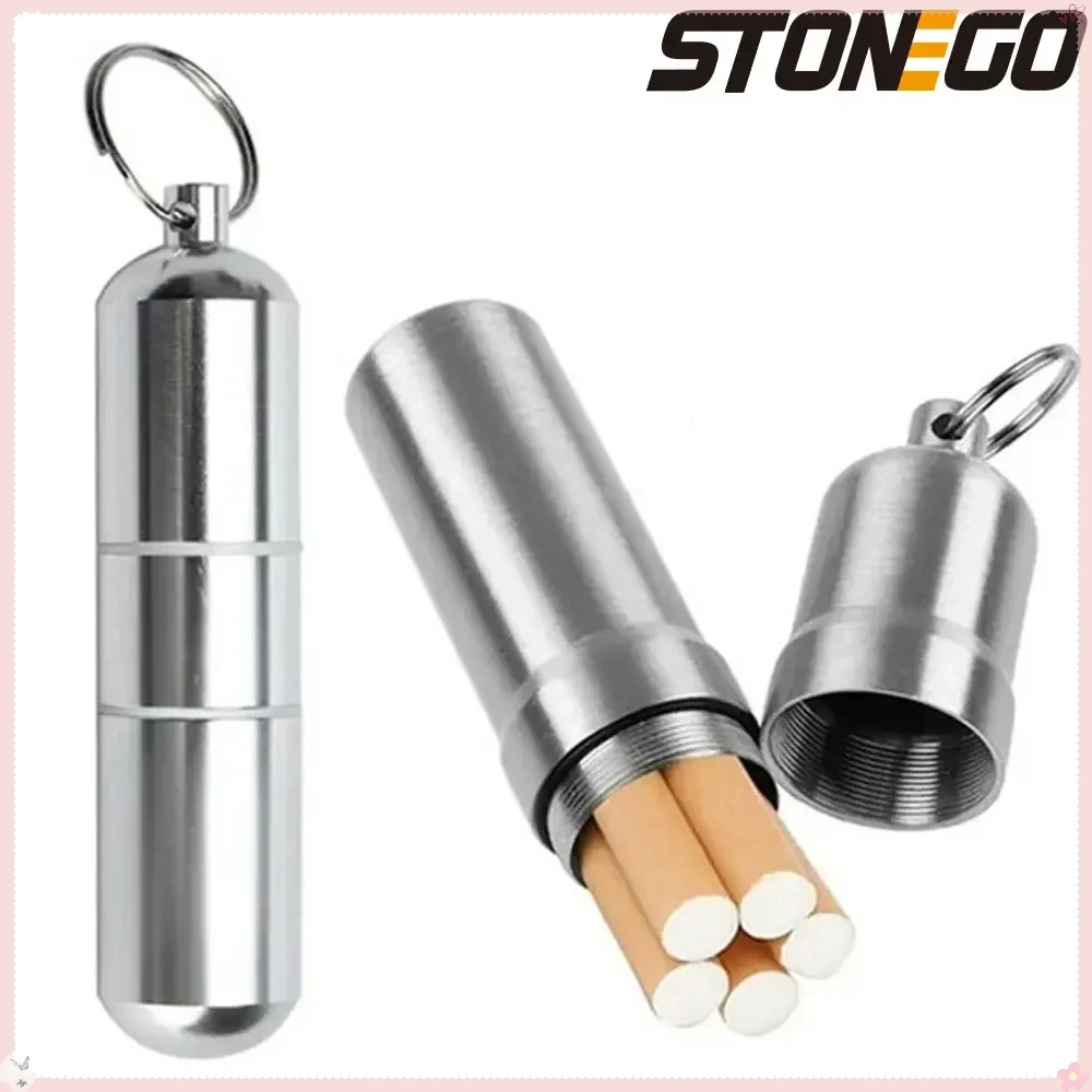 Waterproof Aluminum Pill Box Keychain Portable Drug Holder Camping Travel Medicine Container First Aid Kit for Health Care