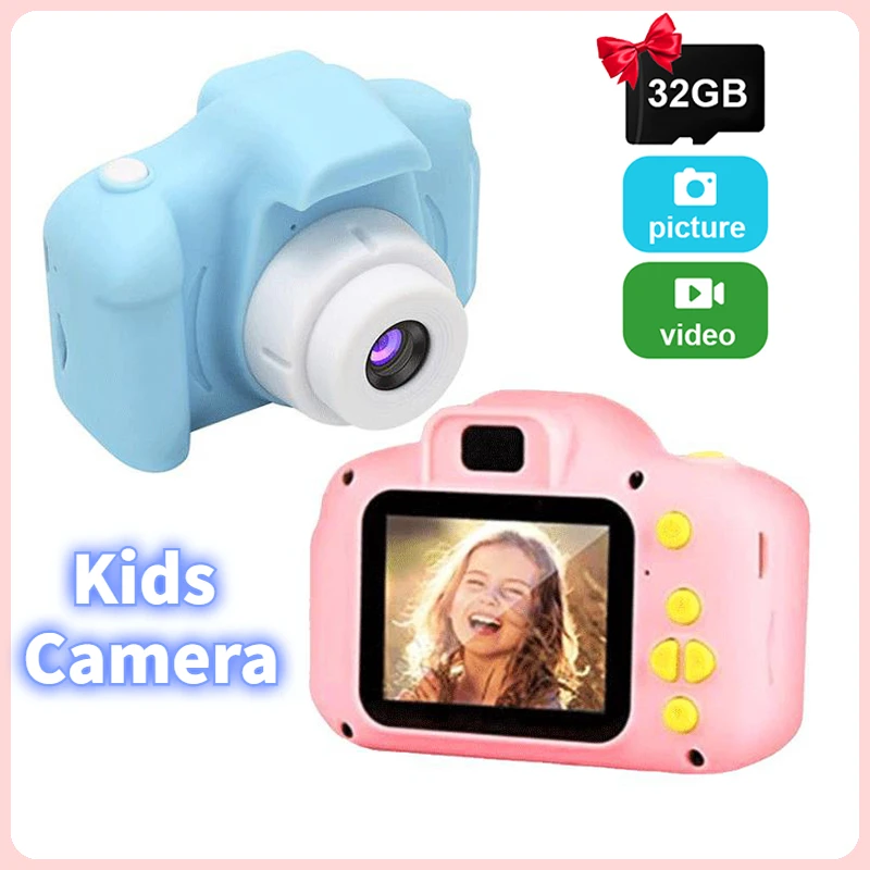 Mini Digital Camera 2 Inch Children Kids Toys HD Screen Taking Photo Video Outdoor SLR Camera Waterproof 1080P for Baby Gift New