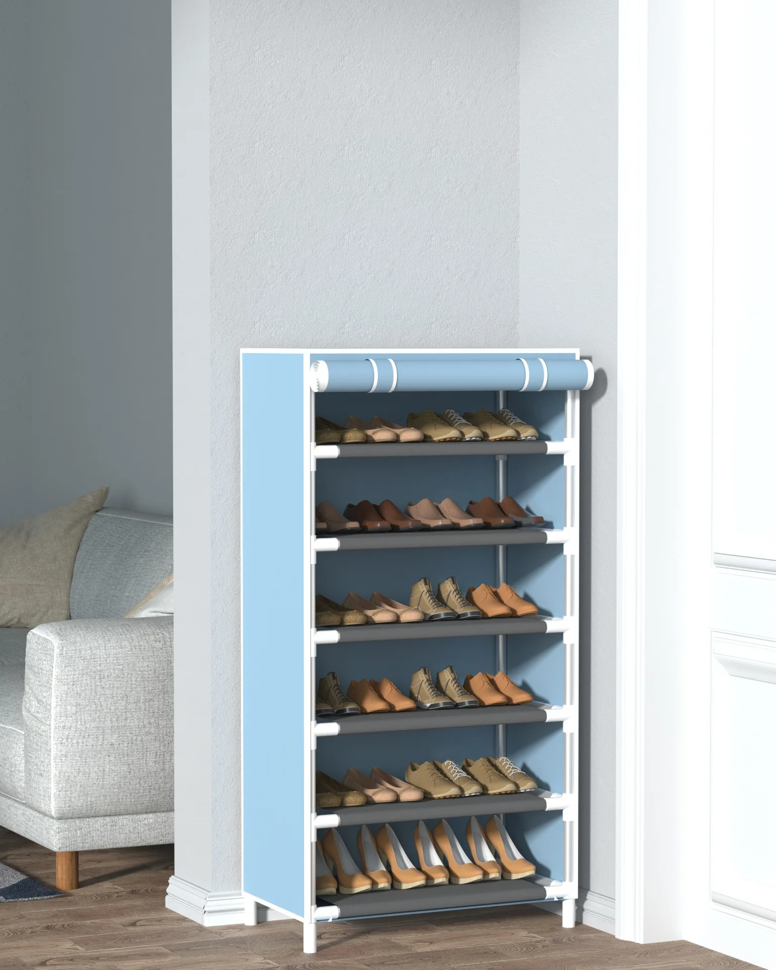 Simple Shoe Rack, Multi-layer and Space Saving Assembly, Shoe Rack, Non-woven Fabric Combination, Dust Prevention