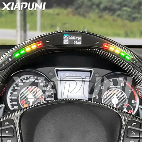RPM LED Steering Wheel For Benz Mercedes AMG A CLA GLC GLB GLS GLE C63 E63 W176 W213 W205 W213 2009-2017 Customized Wheel