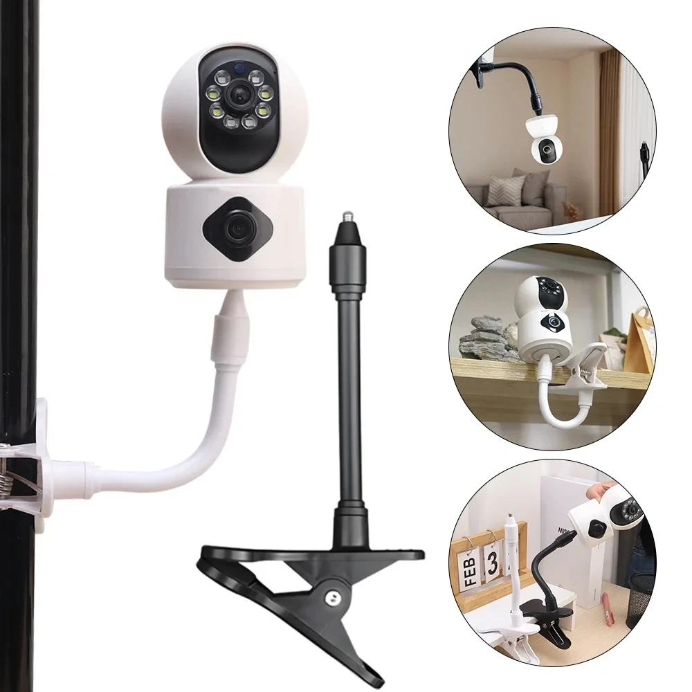 No Punching Portable Clip Mount Webcam Stand For Baby Monitor Camera Holder Home Flexible Twist Mounting Kit Attaches to Crib