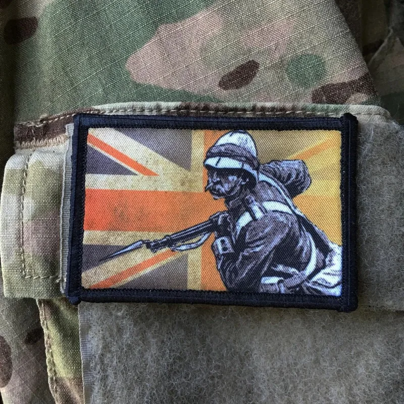 Emblema moral redcoat britânico zulu tático remendo militar braçadeira gancho e laço remendo emblema para jaqueta mochila colete