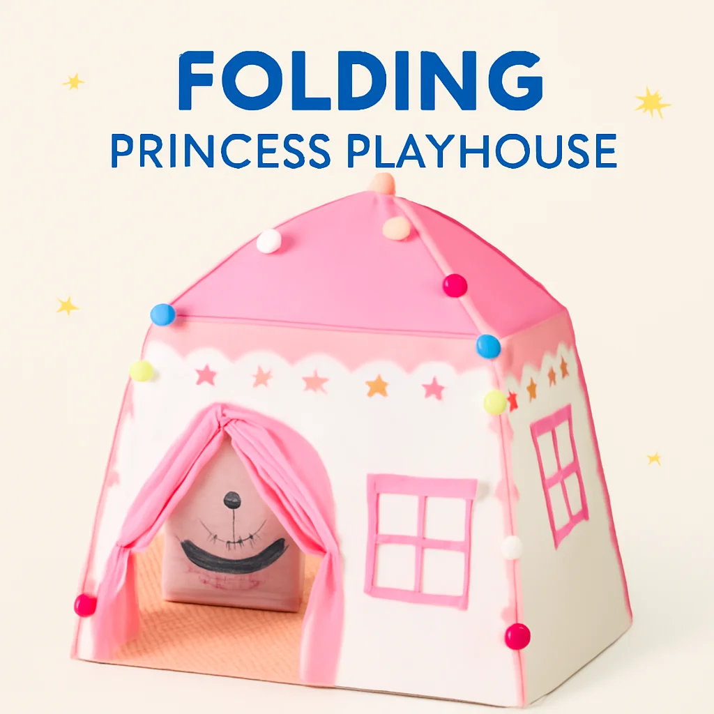 Tente pour enfants intérieure et extérieure |   Teepee pliant du château de princesse |   Playhouse Cubby Toys Room House Tipi Play Tent