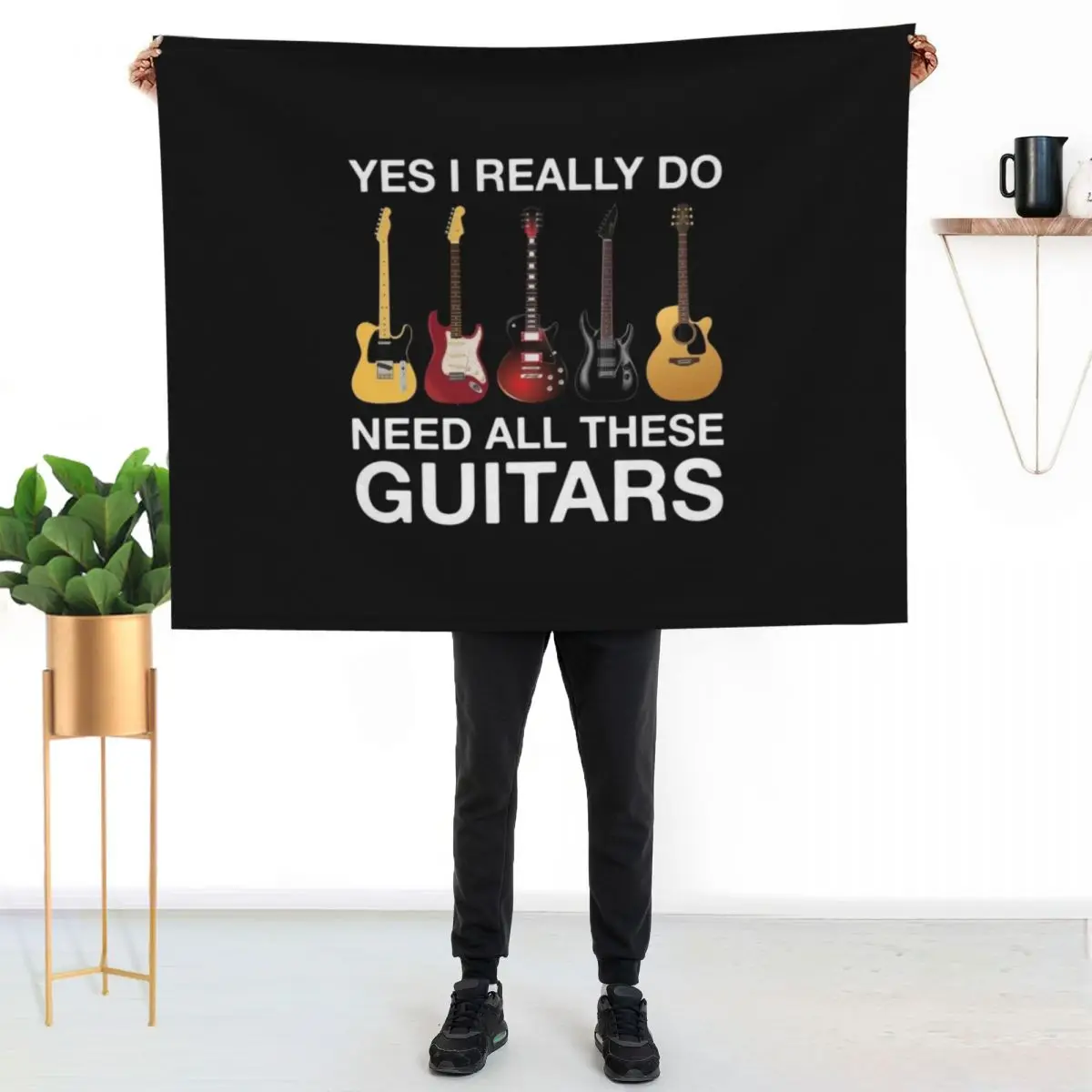 Yes I Really Do Need All These Guitars Throw Blanket Flannel Large Decorative Throw Soft Beds Travel Soft Plaid Blankets