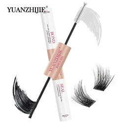 YUANZHIJIE 2in1 10ml Cluster Eyelash Glue Bond And Seal Fast Dry Segment Lash Adhesive Retention Coating Waterproof DIY Glue