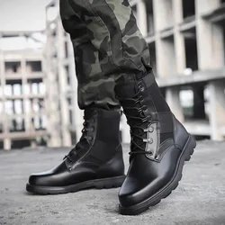 Botas tácticas punta de acero ultraligeras negras transpirables
