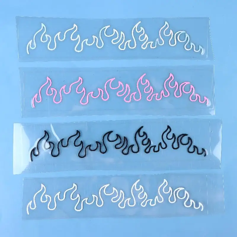 قطعة واحدة من ملصق اللهب للسيارة والكمبيوتر المحمول ولوحة القيادة والمرآة - هدية لتزيين المرآة |   تصميم اللهب النابض بالحياة