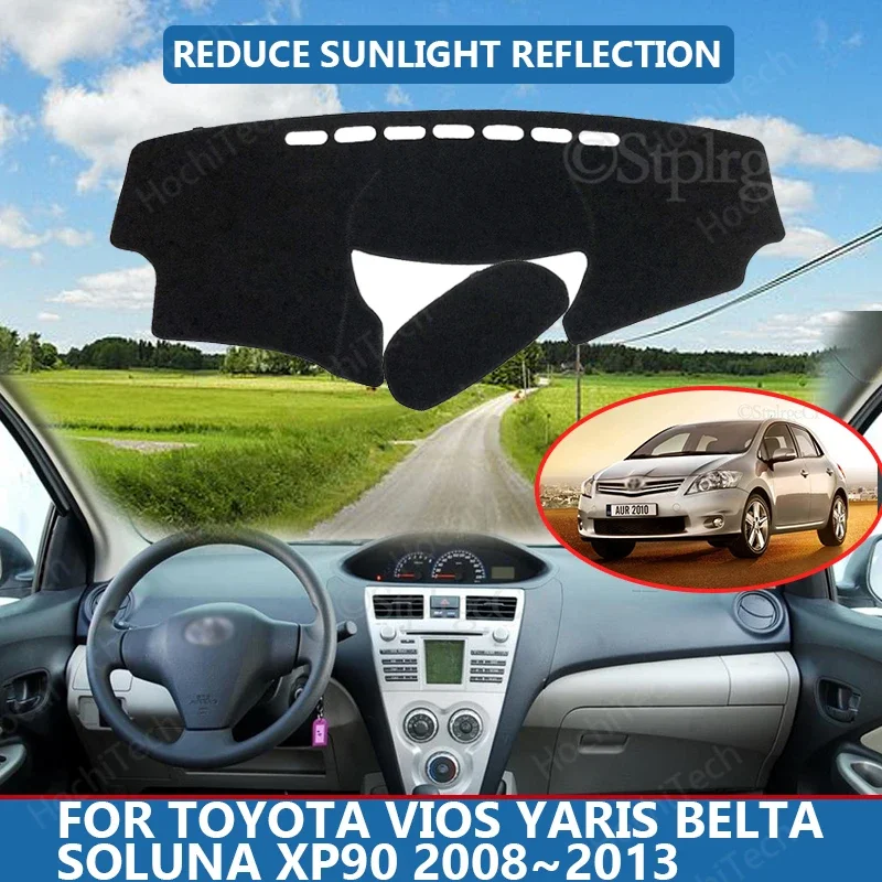 Right Hand Drive High Polyester Fiber Anti-UV Car Dashboard Cover Mat for Toyota Vios Yaris Belta Soluna XP90 2008~2013 Cover