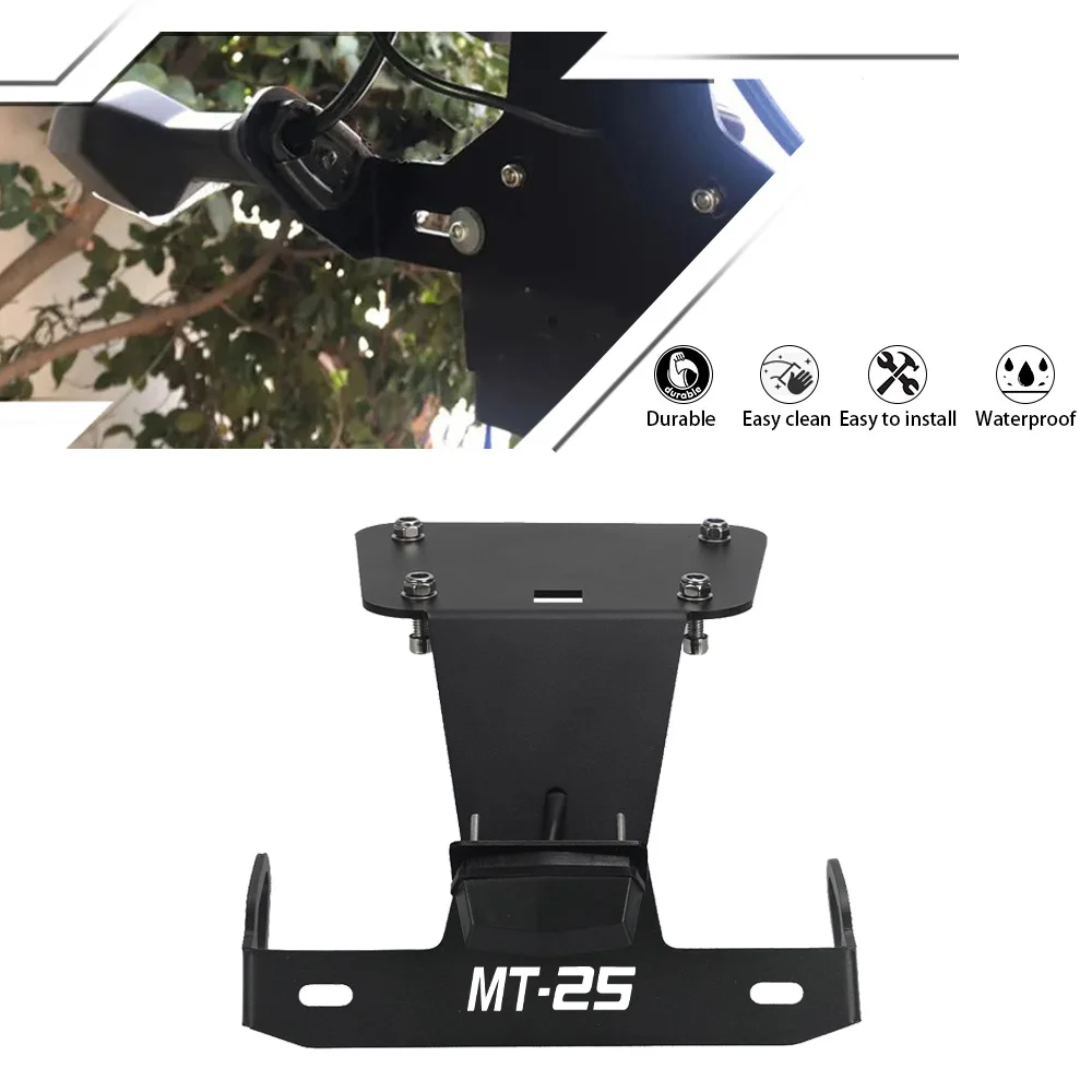 FOR YAMAHA MT25 MT-03 MT 25 03 License Plate Frame Holder Bracket Rear Fender Eliminator Tail Tidy LED Light 2015-2022 2023 2024