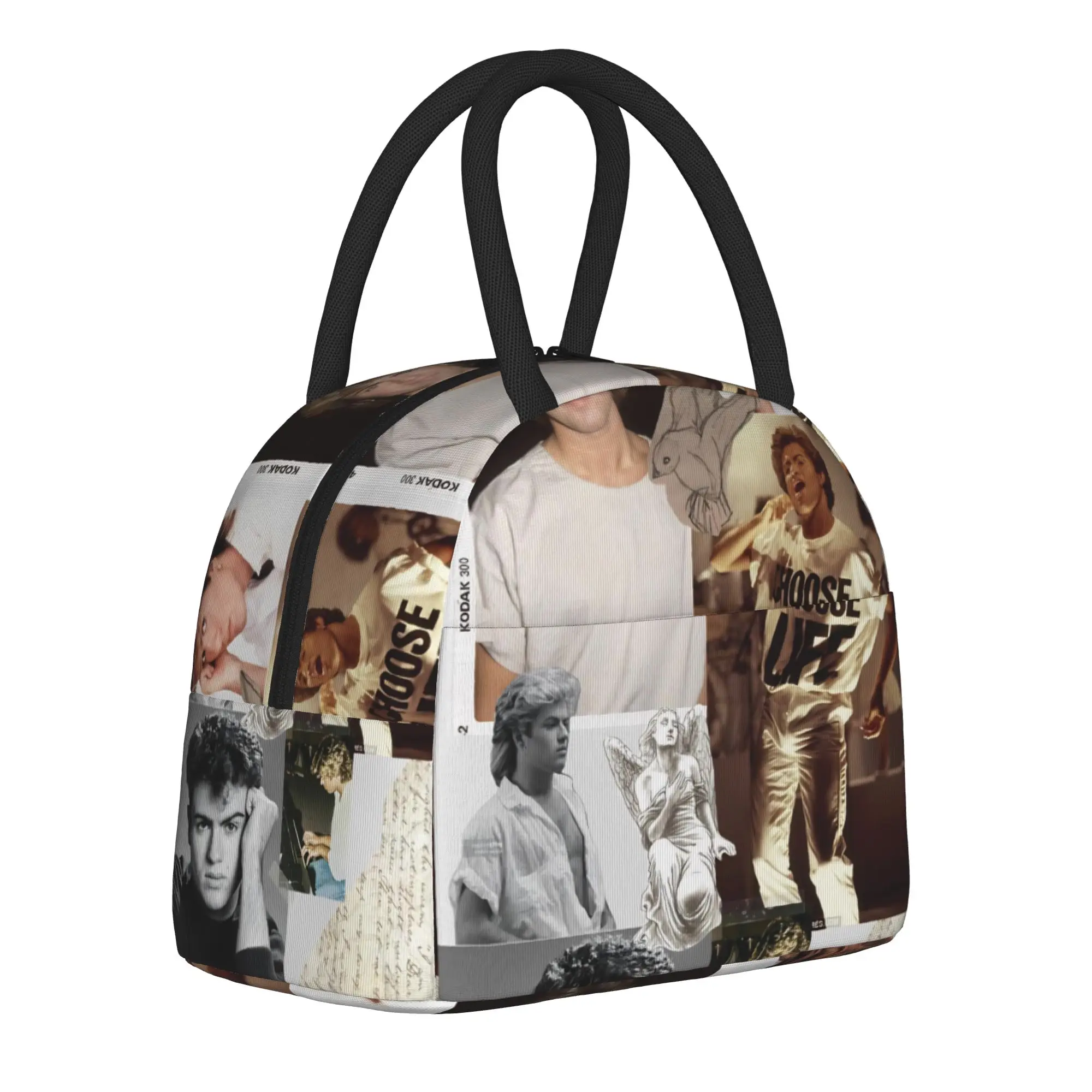 George Michael Cool Singer Insulated Lunch Bag for Men Women  Food Container Bags Portable Thermal Cooler Lunch Box For Travel